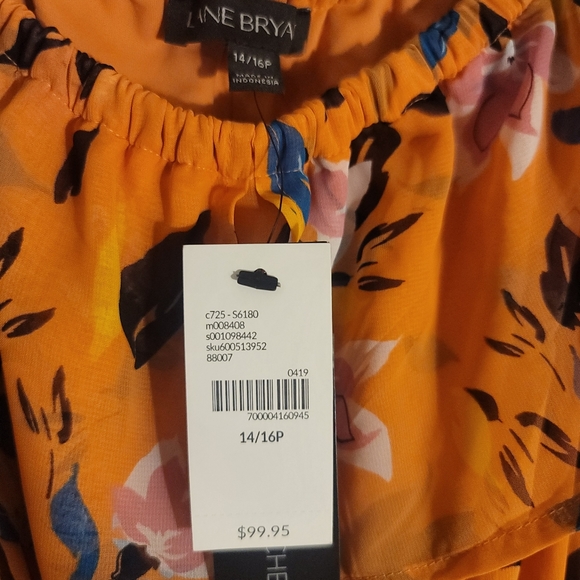 Lane Bryant Floral Off the Shoulder maxi dress 14P/16P - Picture 3 of 3